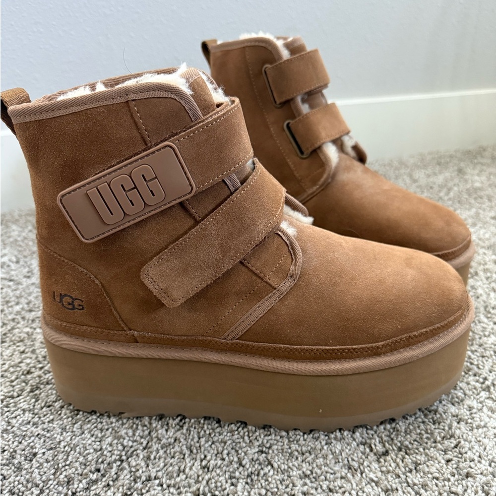 UGG Fluffy Sheepskin Footwear Platform Boots